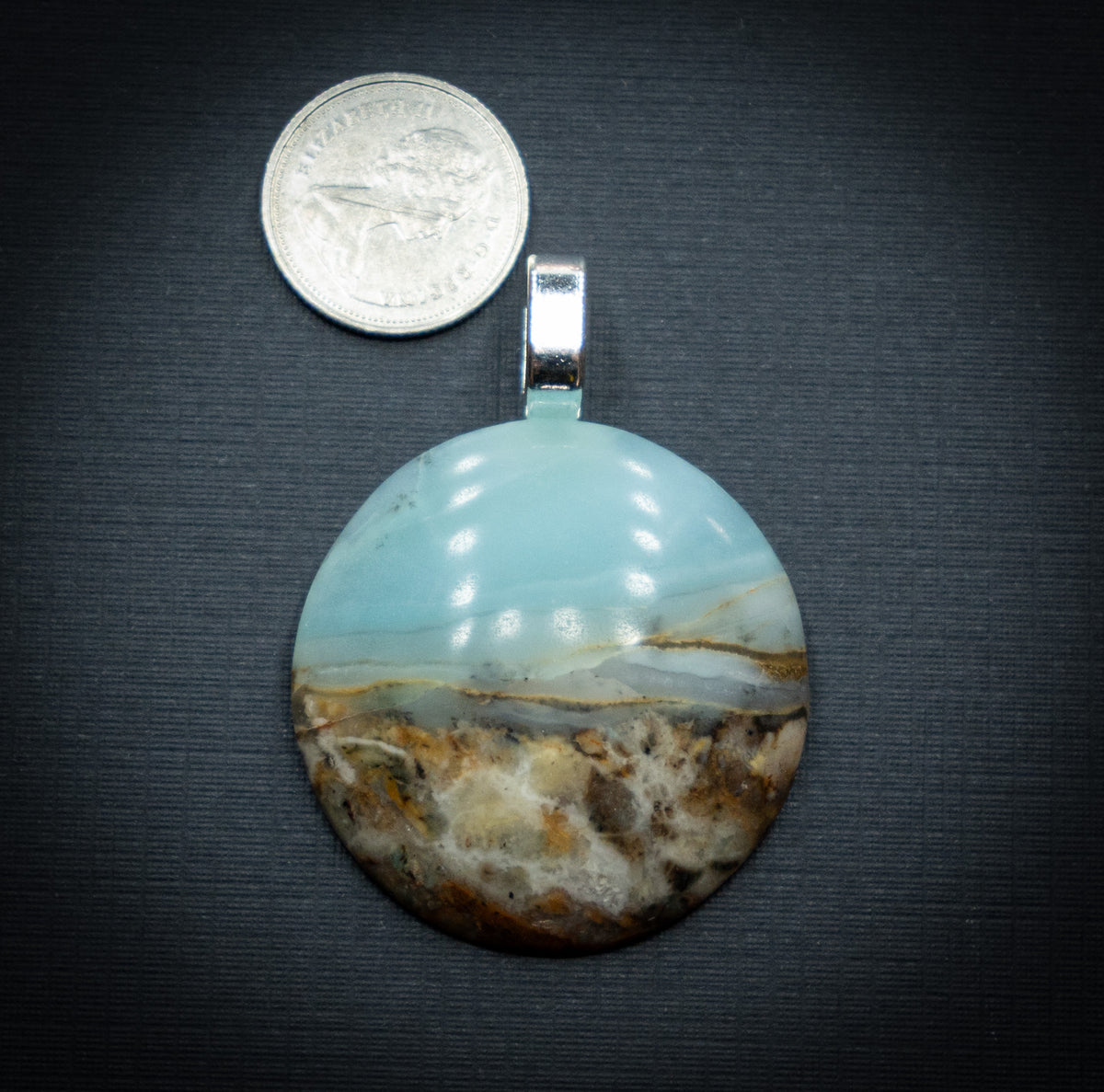 BC Ocean Picture Stone Pendant-Round