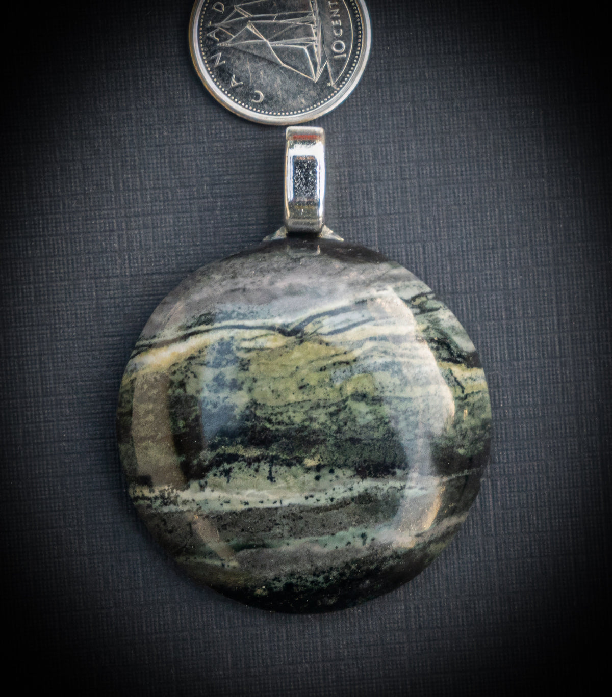 Picture Jasper Round Pendant